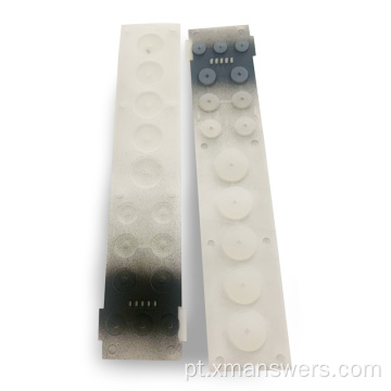 Botão de borracha do silicone do elastômero feito sob encomenda para a controles remotos